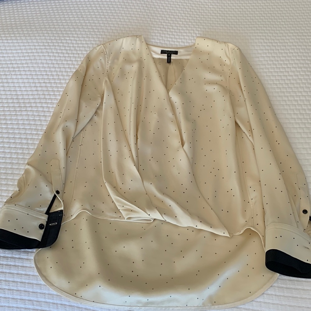 Rag & Bone silk top  Gathered at the waist with drop down back